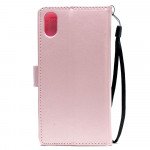 Wholesale Galaxy Note 9 Multi Pockets Folio Flip Leather Wallet Case with Strap (Rose Gold)